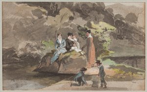 水上集团，1810年（纸上wc） 作者 约翰·哈登