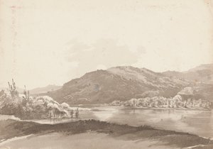 Curwen先生的Grecian Lodge，温德米尔湖（纸上写着） 作者 约翰·哈登