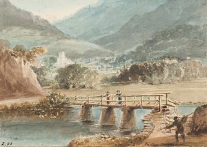 旧米勒大桥，1843年（纸上写着） 作者 约翰·哈登