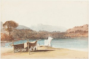 1822年温德米尔湖避难所野餐（纸上写着）