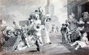 艺术家容易遇到的一些烦恼（纸上水墨画）。 作者 约翰·哈登