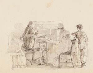三个在壁炉旁，1805 作者 约翰·哈登