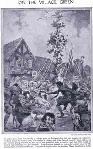 在村庄绿色。在五月柱附近跳舞，c.1950 作者 约翰哈里斯瓦尔达