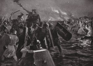 罗马人进攻安格尔西亚（平版） 作者 约翰哈里斯瓦尔达