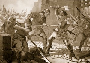 1443年苏黎世Burgomaster的Stussi死亡 作者 约翰哈里斯瓦尔达