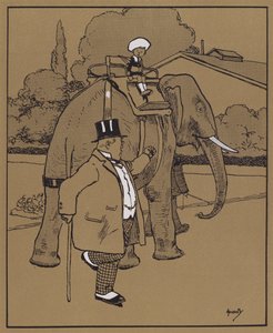 "他称大象为哑兽什么的"（彩色石版画） 作者 约翰·哈索尔