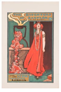 “巴比伦的女儿” - J. Hassall - Plakat，ca。 1898年 作者 约翰·哈索尔