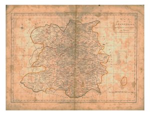 什罗普郡地图，约1788年 作者 约翰海伍德