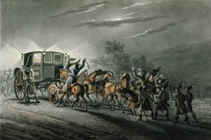 1815年6月18日滑铁卢少校冯·凯勒拍摄的波拿巴的运输，纸张和宝藏，由Matthew Dubourg雕刻（18,120-20）