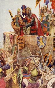 英格兰的爱德华一世投资他的新生儿作为第一个威尔士亲王，1301年 作者 培根之后的约翰·亨利·弗雷德里克