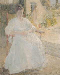 阳光下的人物 艺术家的妻子，约1890-1900年。 作者 约翰·亨利·特瓦特曼