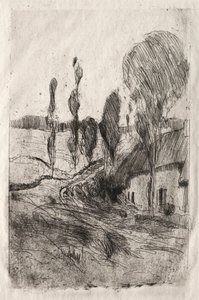法国风景，约。 1884-89。 作者 约翰·亨利·特瓦特曼