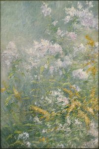 草地上的花朵（金杆和野翠菊），约1892年（布面油画）