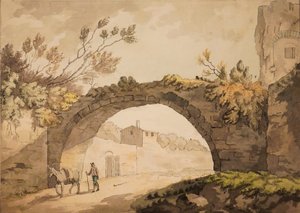 意大利的牌楼，约1798年（用笔和墨水在纸上的水彩画） 作者 约翰·赫尔曼·梅里瓦尔（John Herman Merivale）