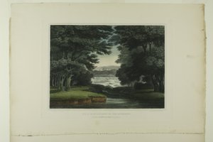 密西西比河上的圣安东尼瀑布，《美国风景如画》第一辑第七版 作者 约翰·希尔