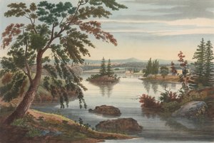 米勒堡附近的景色，第10号后来改为《哈德逊河组合》的第9号，1822年。 作者 约翰·希尔