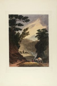 宾夕法尼亚州斯库尔基尔瀑布附近的景观，是1819-21年第一批风景如画的美国风光中的第五幅 作者 约翰·希尔
