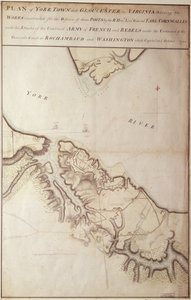 英国约克镇围城地图，1781年 作者 约翰·希尔斯