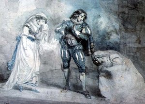 Pierre du Terrail，Chevalier de Bayard（1476-1524）与寡妇及其女儿 作者 约翰·霍奇斯·本威尔