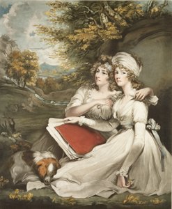 托马斯·弗兰克兰爵士的女儿，巴特，镌刻和酒吧。作者：William Ward（1766-1826），1797（mezzotint engraving） 作者 约翰·霍普纳
