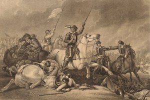 克伦威尔在马斯顿摩尔战役中》，1886年 作者 约翰 J 船员