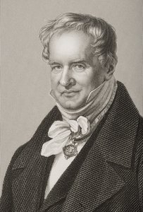 Friedrich Heinrich Alexander Humboldt（1769-1859），Baron von Humboldt，由DJ Pound从照片中镌刻而来，来自着名人物绘画室，第2卷，1860年在伦敦出版（版画 作者 约翰·贾比斯（John Jabez）Edwin Paisley Mayall