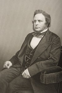 约翰·布莱特（1811-89）由DJ庞德拍摄的照片，来自1860年伦敦出版的“知名人物绘画室，第2卷”（雕刻） 作者 约翰·贾比斯（John Jabez）Edwin Paisley Mayall
