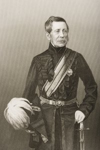 约翰福克斯Burgoyne爵士（1782-1871）由DJ Pound在1860年伦敦出版的“知名人物绘画室”第2卷中的照片上刻下