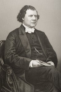 William Morley Punshon（1824-81）由DJ Pound在1860年伦敦出版的“着名人物绘画室”第2卷上的一张照片上刻下