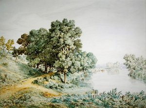 亚尔河上的波斯维克林（纸上水彩画）