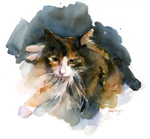 Calico Cat，2015，（水彩画）