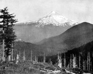 美国俄勒冈州胡德山，1893年。 作者 约翰·斯托达德