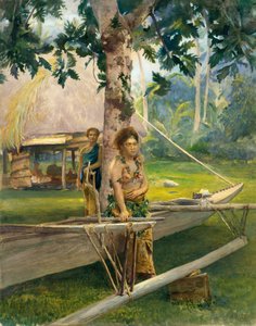 Faase的肖像，法加洛亚湾的Taupo，或官方处女，和她的Duenna，萨摩亚，1891。