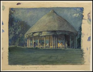 1890年10月，萨瓦伊娃，月光下的小屋，1890年 作者 John La Farge或Lafarge