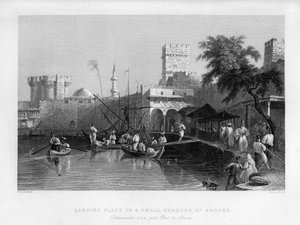 登陆地点在希腊罗得岛的一个小港口，1841年。
