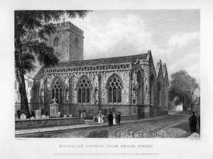 玛格达琳教堂（Magdalen Church），牛津大学布罗德街（Broad Street），牛津，1833年。