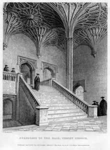 牛津大学基督教堂大厅的楼梯，1833年。