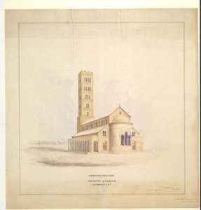 三一教堂，库拉切（卡拉奇），1856 年 9 月（纸面水彩画） 作者 约翰·勒梅苏里尔