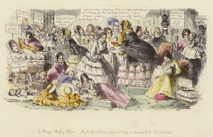 一个奖项婴儿秀，Materfamilias奖励成功的候选人 作者 John Leech
