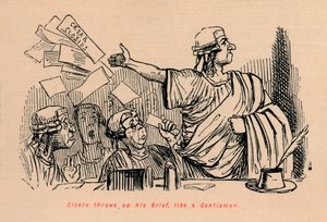 西塞罗（Cicero）像绅士一样抛出他的公文包，1852 作者 约翰·里奇