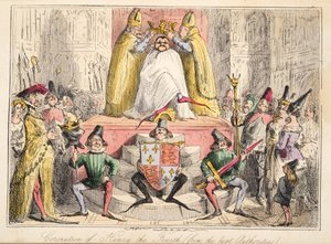 亨利四世的加冕礼。 （来自最佳当局），来自英国漫画史，酒吧。 1864年（手工彩色蚀刻） 作者 约翰·里奇