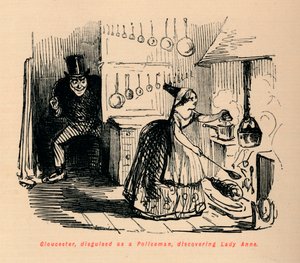 格洛斯特（Gloucester）伪装成警察，发现安妮夫人（Lady Anne）， 作者 约翰·里奇