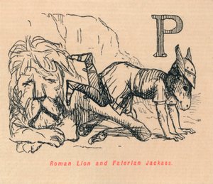 罗马狮子和法拉利公驴，1852年 作者 约翰·里奇