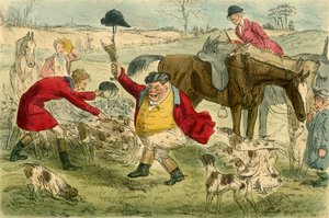 猫与蛋奶壶日（c1854）的杀戮。 作者 John Leech