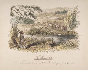 河边，有利的风和鳟鱼尽可能快地上升，1830-64。 作者 约翰·里奇