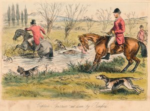 Spurrier船长被罗姆福德（Romford）砍倒，1865年。艺术家：约翰·里奇（John Leech），哈布洛特·奈特·布朗（Hablot Knight Browne）。 作者 约翰·里奇和哈勃·奈特·布朗