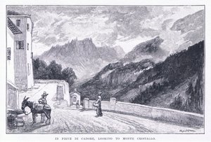 在Pieve Di Cadore，看向Monte Cristallo，摘自《艺术杂志》1893，Cassell and Company 作者 约翰·麦克维尔特