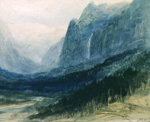 加州优胜美地谷（水彩和水粉画） 作者 约翰·麦克维尔特