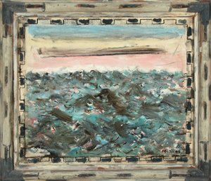 大海、浅红和天蓝色 1948 年（布面油画） 作者 约翰·马林
