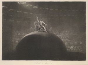 宝座上的撒旦，选自约翰-弥尔顿的《失乐园》，约 1858 年（雕刻）。 作者 约翰·马丁